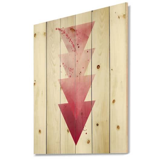 Designart - Red Triangles Abstract Geometric Art Composition